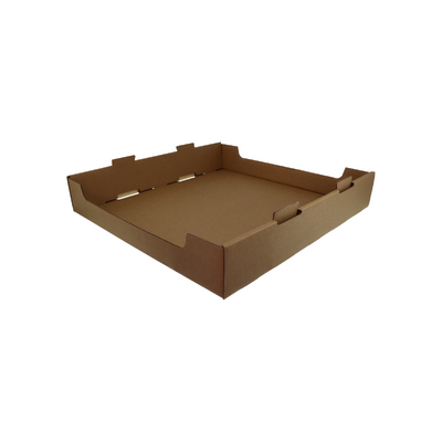 SAMPLE - Large Heavy Duty Stackable Cardboard Catering and Storage Tray (One Piece Self Locking) - Kraft Brown
