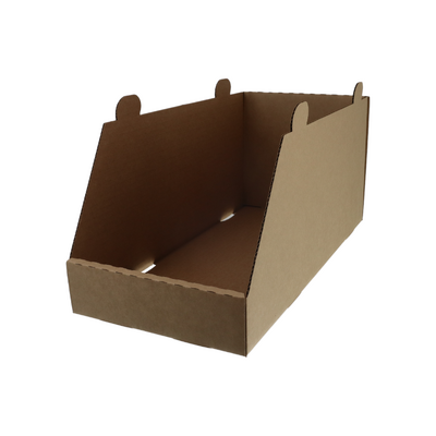 Stackable Storage & Bin Box 18031 (One Piece Self Locking Cardboard Storage Box) - Kraft Brown   