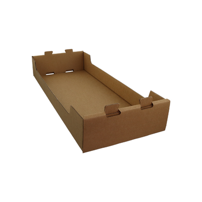 Medium Heavy Duty Stackable Cardboard Catering and Storage Tray (One Piece Self Locking) - Kraft Brown