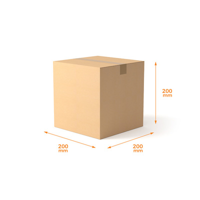 RSC 200 CUBE - Shipping Carton (Tape Bottom/Tape Top) - 1C Kraft Brown Board (P/N275536)(MTO)