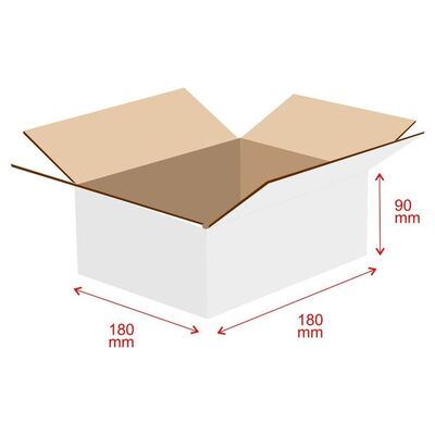 RSC HALF 180 CUBE - Shipping Carton (Tape Bottom/Tape Top) - 1C Kraft White Board (P/N273304)