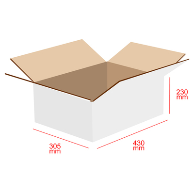 RSC AA4H - Shipping Carton (Tape Bottom/Tape Top) - 1C Kraft White Board (P/N273469)