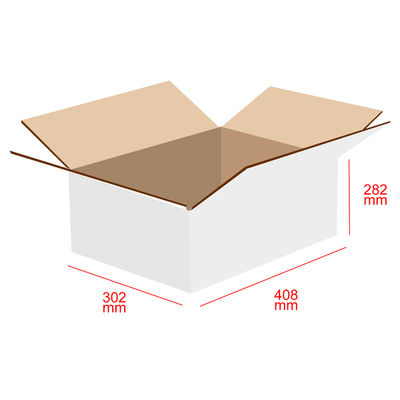 RSC CODE 4 - Shipping Carton (Tape Bottom/Tape Top) - 1C Kraft White Board (P/N273417)