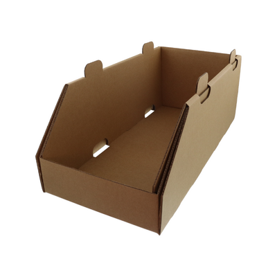 SUPER Strong 1EB Stackable Pick Bin & Part Box 29153 (Small) - Kraft Brown [FITS 2 x 4 STANDARD PALLET] 