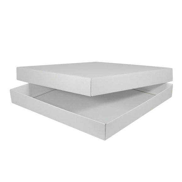 Two Piece 400mm Square Cardboard Gift Box (Base & Lid) 50mm High