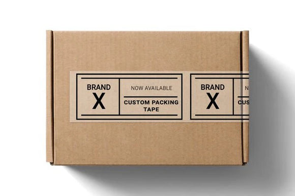 Custom Printed Transparent Plastic Packaging Tape - One Colour with Black Print (Width 48mm x 100 Metres per Roll)