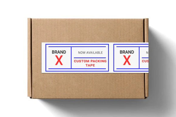 Custom Printed White Plastic Packaging Tape - Full Colour Print (Width 48mm x 100 Metres per Roll)