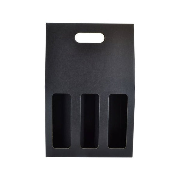 One Piece 3 Bottle Gable Top Wine Box with Window 19273 - ACP