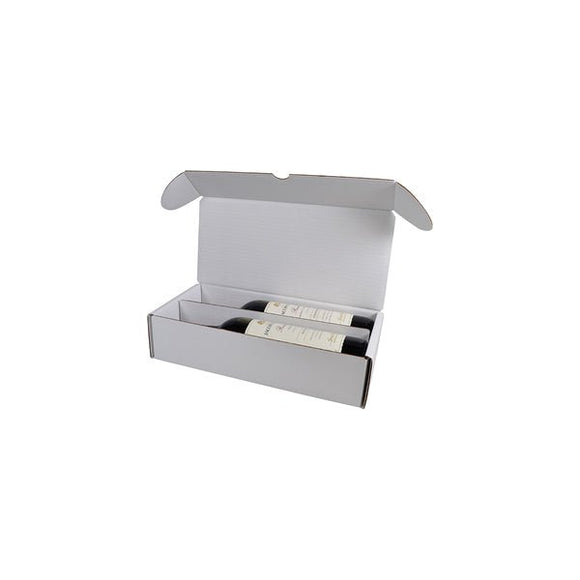 One Piece 310mm One Piece Double Wine Bottle Postage Box - WITH REMOVABLE WINE INSERT - ACP