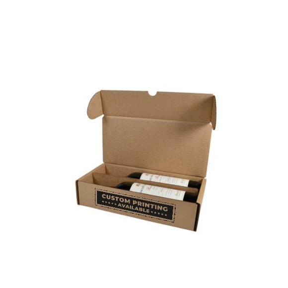 One Piece 310mm One Piece Double Wine Bottle Postage Box - WITH REMOVABLE WINE INSERT - ACP