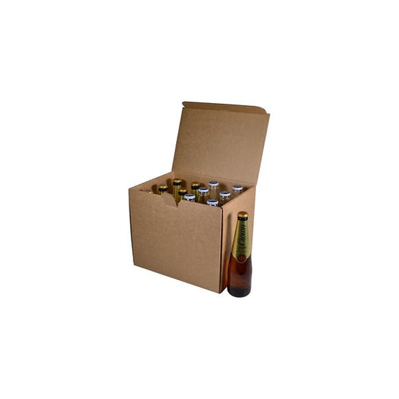 SAMPLE - 12 Beer Bottle Divider Insert for 12 Beer Bottle Box (Box Sold Separately) - Kraft Brown - ACP