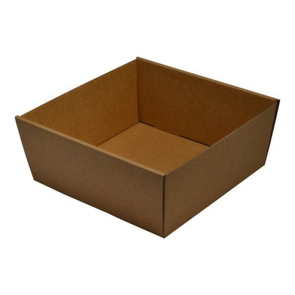 SAMPLE - E Flute - 80mm High Small Square Catering Tray - Kraft Brown (lid sold separately) - ACP