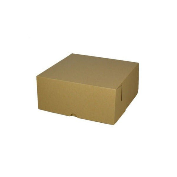 SAMPLE - E Flute - Cardboard Cake Box 10 x 10 x 6 inches - Kraft Brown - ACP