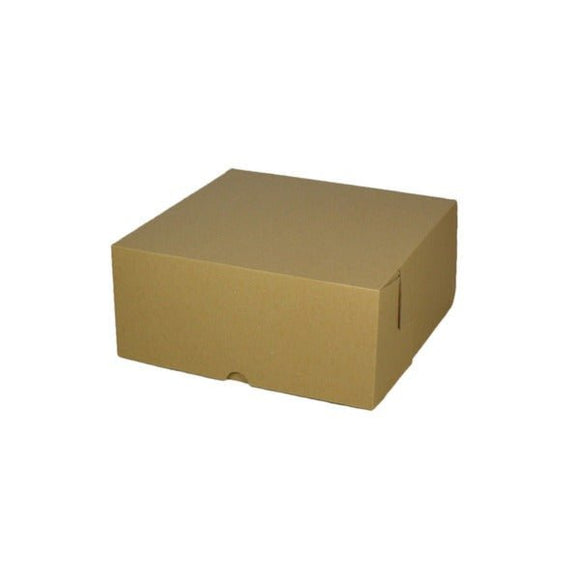 SAMPLE - E Flute - Cardboard Cake Box 7 x 7 x 3 inches - Kraft Brown - ACP
