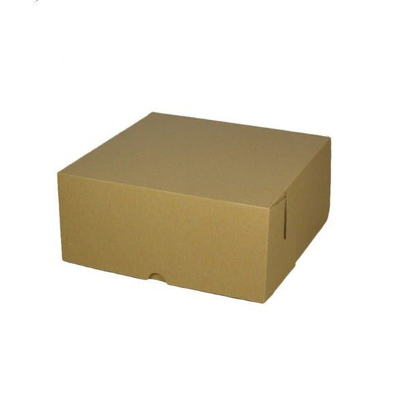SAMPLE - E Flute - Cardboard Cake Box 8 x 8 x 4 inches - Kraft Brown - ACP