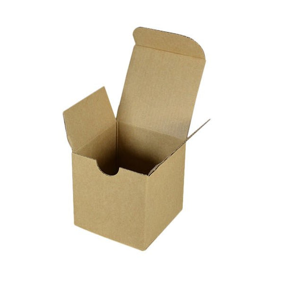 SAMPLE - E Flute - Cardboard Candle Box/Jam Box (100mm Cube) - Kraft Brown - ACP
