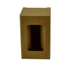 SAMPLE - E Flute - One Piece Short White Red Single Glass Gift Box 19291 - Kraft Brown - ACP
