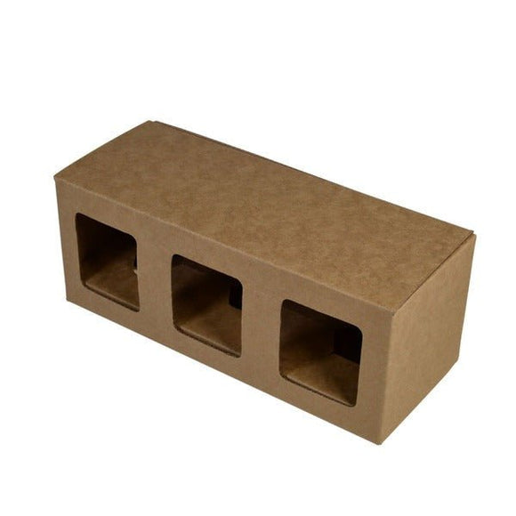 SAMPLE - E Flute - Three Window Gift Box 22803 - Kraft Brown - ACP