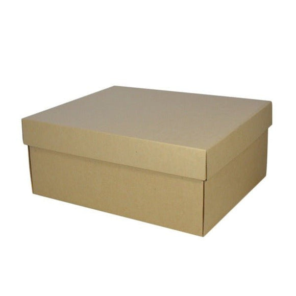 SAMPLE - E Flute - Two Piece Rectangle Boot Cardboard Gift Box (Base & Lid) - Kraft Brown - ACP