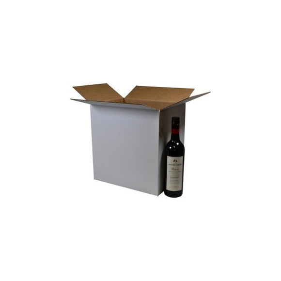 SAMPLE - RSC Shipping Carton 12 Bottle Wine 330mm High - Kraft White - INSERTS SOLD SEPARATELY [700-24675] - ACP