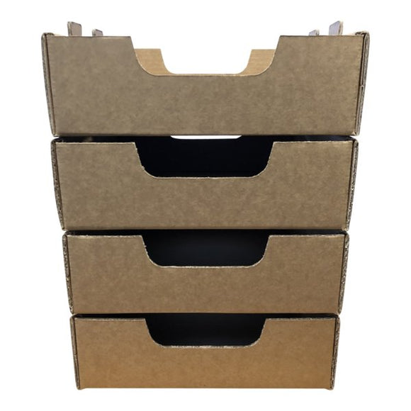 Small Heavy Duty Storage Box - Stackable Cardboard Catering and Storage Tray (One Piece Self Locking) - ACP