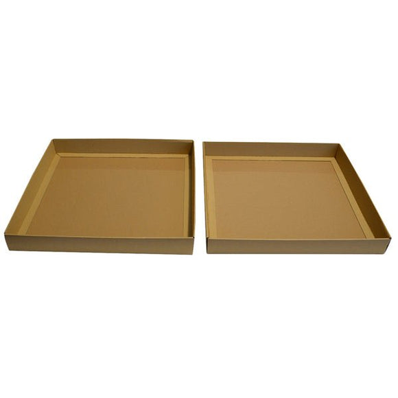 Two Piece 400mm Square Cardboard Gift Box (Base & Lid) 50mm High - ACP